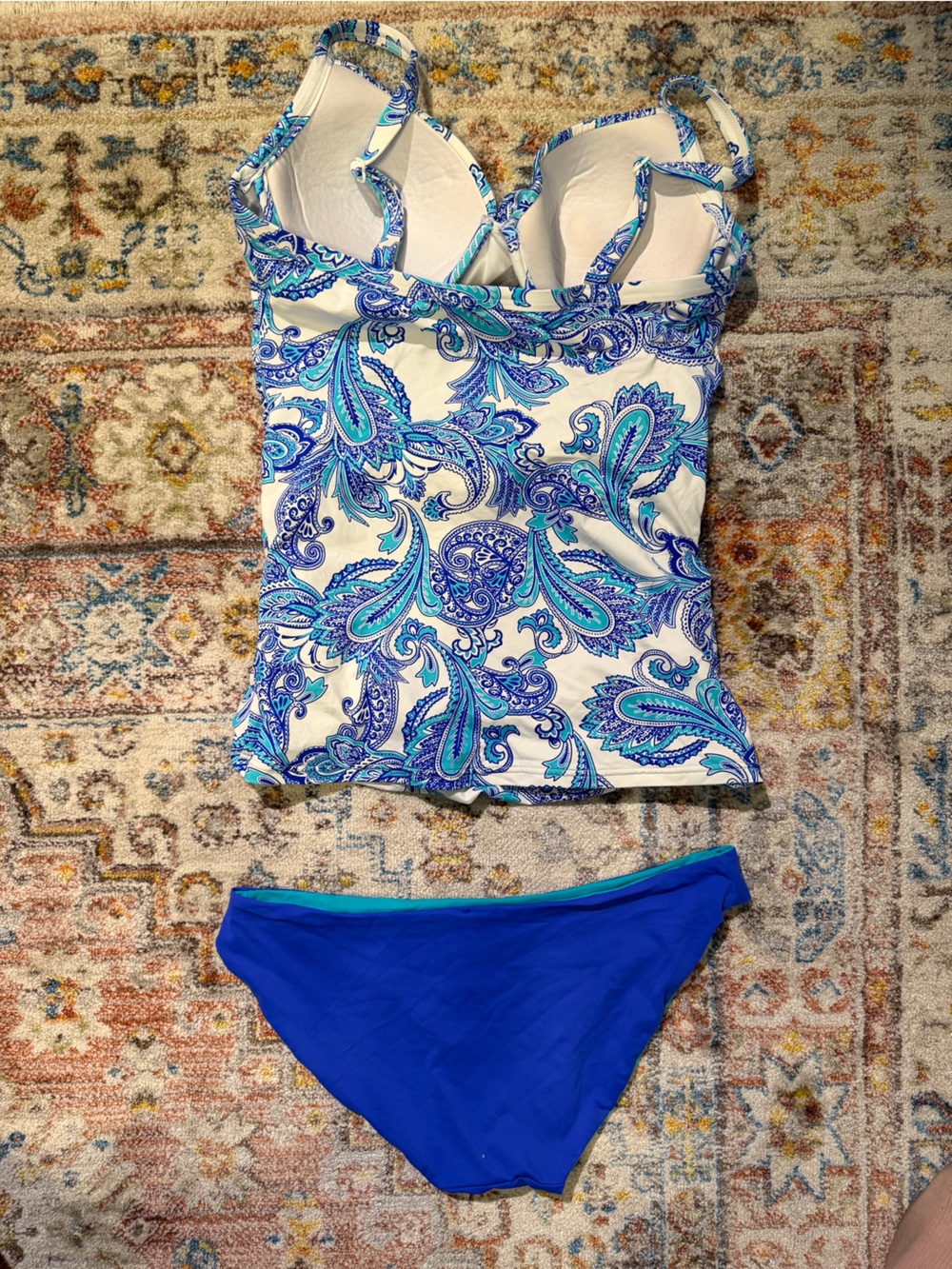 Blue Paisley Tankini Matching Set - Picture 2 of 2